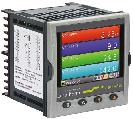 nanodacvlcxlrr Eurotherm NANODAC/VL/C 3-Channel Graphical Chart Recorder Current, Millivolt, Resistance, Temperature, Voltage