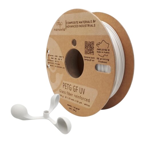 NANOVIA 2.85 mm White PET-G 3D Printing Material, 500 g