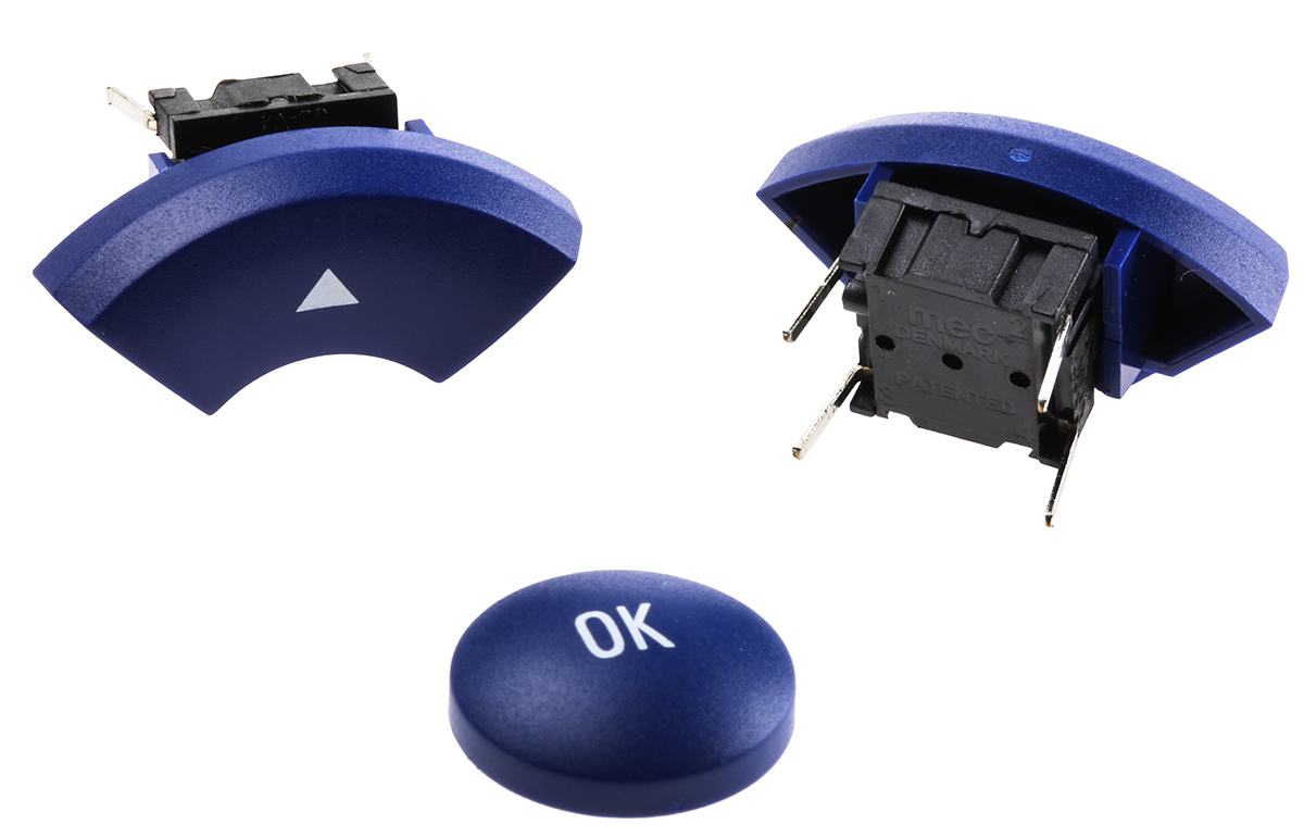 MEC IP67 Blue Tactile Switch Round, SPST 50 mA 24 V dc, PCB