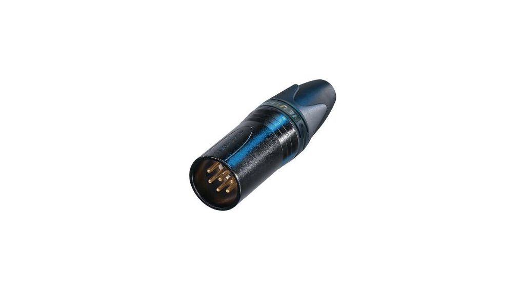 Neutrik Cable XLR Connector, Straight, 50V Male, 6 Way, Gold over Nickel Plating