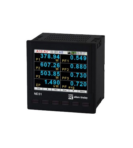 Sifam Tinsley ND31 TFT LCD Multi-Function Panel Meters for Current, Voltage,  92.5 mm  x 92.5 mm