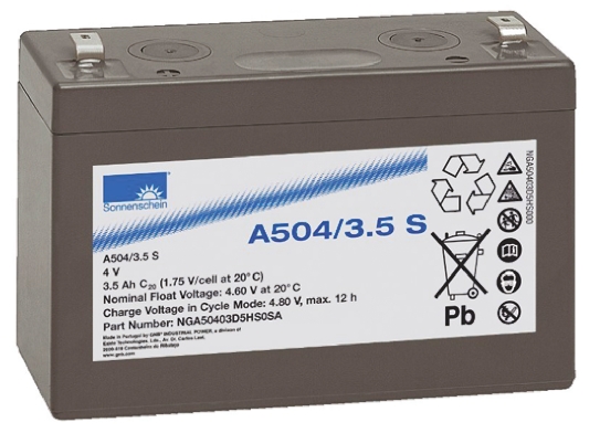 Sonnenschein 4 V, Faston F1 Sealed Lead Acid Battery, 3.5 Ah, 34.5mm x 64.4 mm