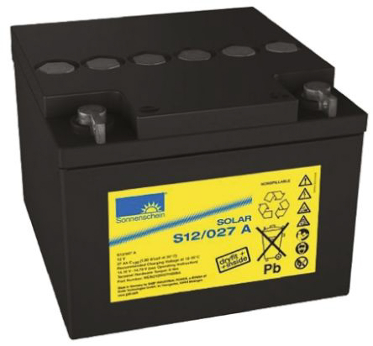 Sonnenschein 12 V Sealed Lead Acid Battery, 41 Ah, 175mm x 175 mm