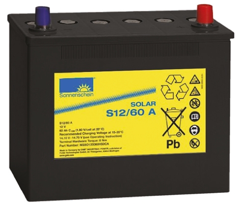 Sonnenschein 12 V Sealed Lead Acid Battery, 60 Ah, 175mm x 175 mm