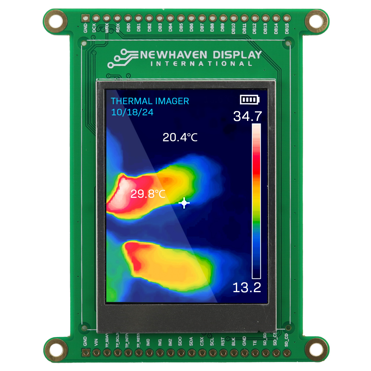 NEWHAVEN DISPLAY INTERNATIONAL NHD-2.4-CSXP-BREAKOUT TFT LCD Display, 2.4 in, 240 x 320 pixel