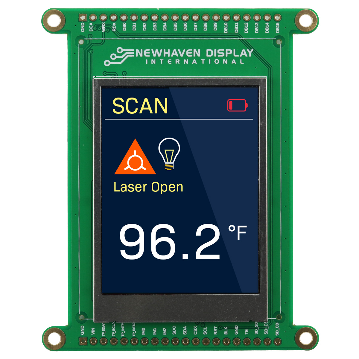 NEWHAVEN DISPLAY INTERNATIONAL NHD-2.4-CTXP-BREAKOUT TFT LCD Display, 2.4 in, 240 x 320 pixel