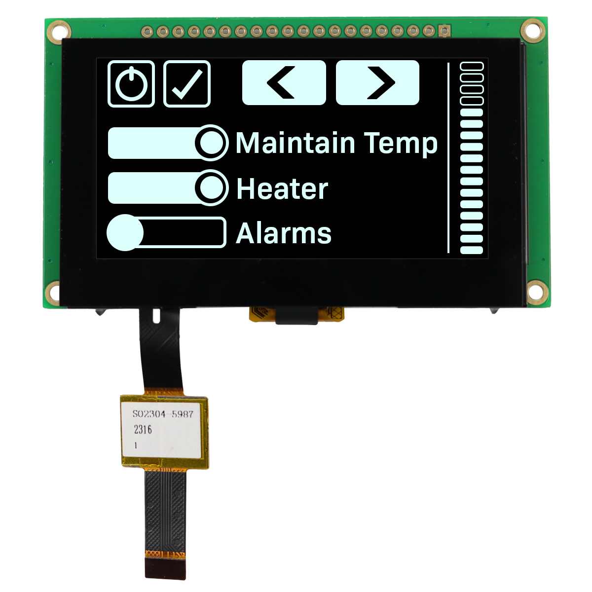 NEWHAVEN DISPLAY INTERNATIONAL 2.7 in Graphic Oled matrix White OLED Display 128 x 64 pixel PCB Serial/Parallel