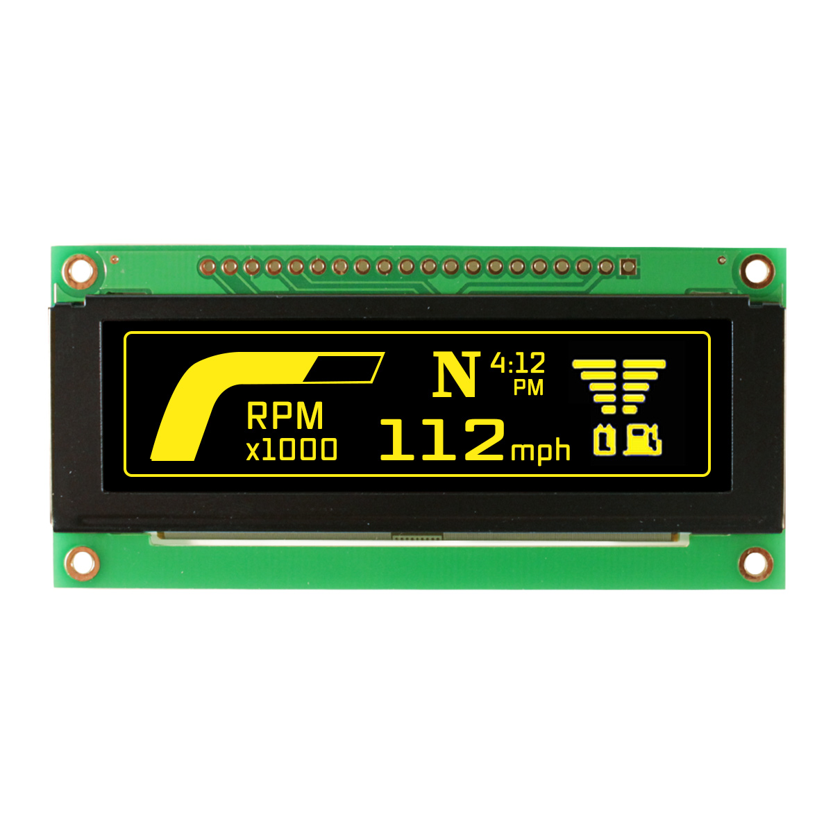 NEWHAVEN DISPLAY INTERNATIONAL 2.8 in Passive matrix Yellow OLED Display 256 x 64 pixel PCB Parallel, SPI