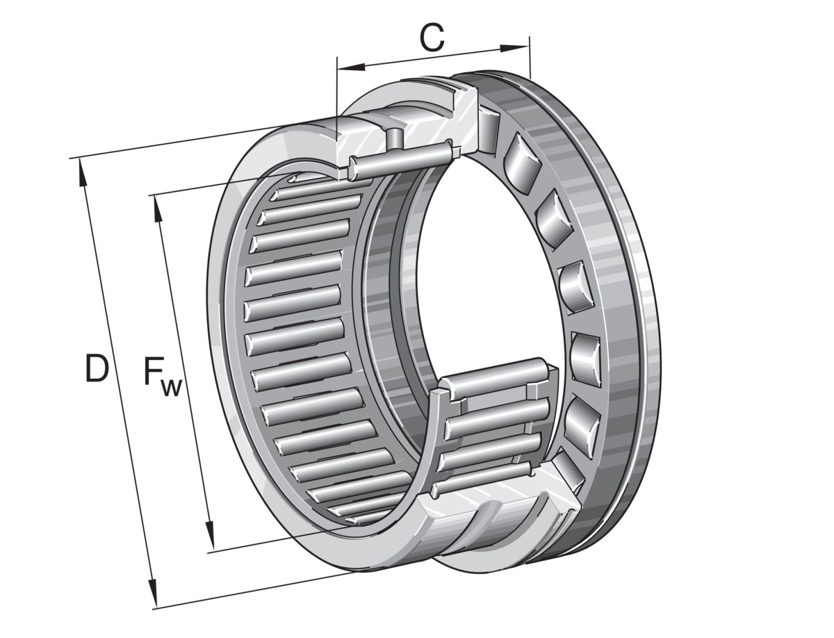 INA NKXR50-XL 50 mm ID Roller Bearing Axial Cylindrical Roller, Needle Roller, 62 mm OD