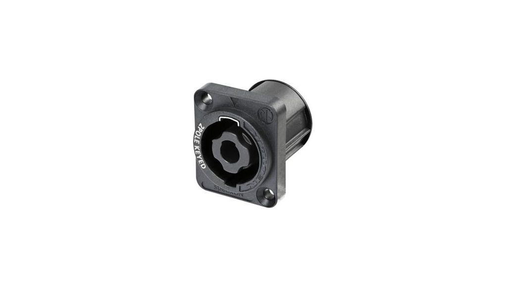 Neutrik NL2MPXX Straight Panel Loudspeaker Connector, 2 Way Male Black, 24A, Tab