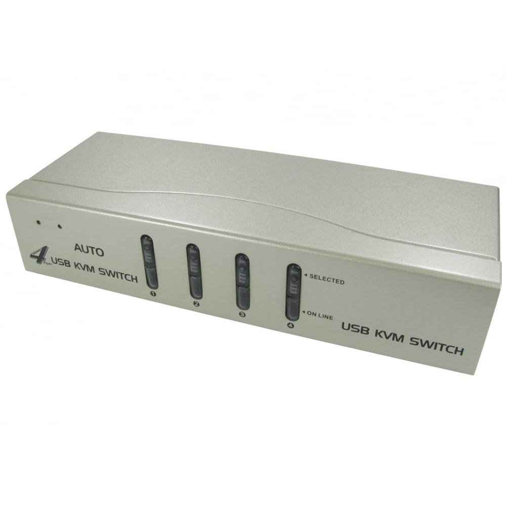 NewLink 4 Port 4 Displays USB VGA KVM Switch 3.5mm Audio Jack Female 2048 x 1536 pixel Maximum Resolution