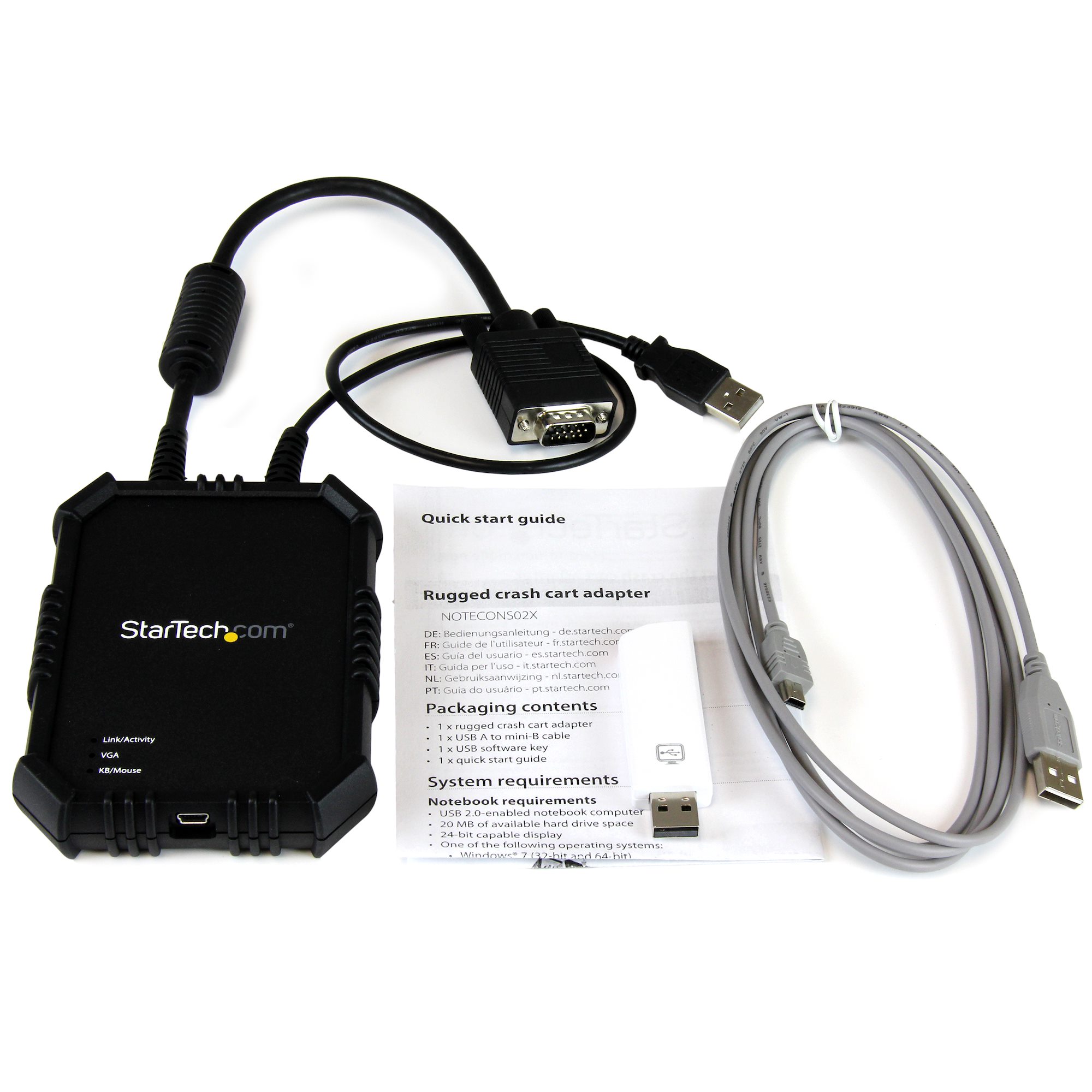 notecons02x StarTech.com 1 Port 1 Displays USB VGA KVM Switch 1920 x 1200 pixel Maximum Resolution