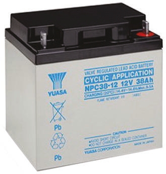 Yuasa 12 V Sealed Lead Acid Battery, 38 Ah, 165mm x 170 mm