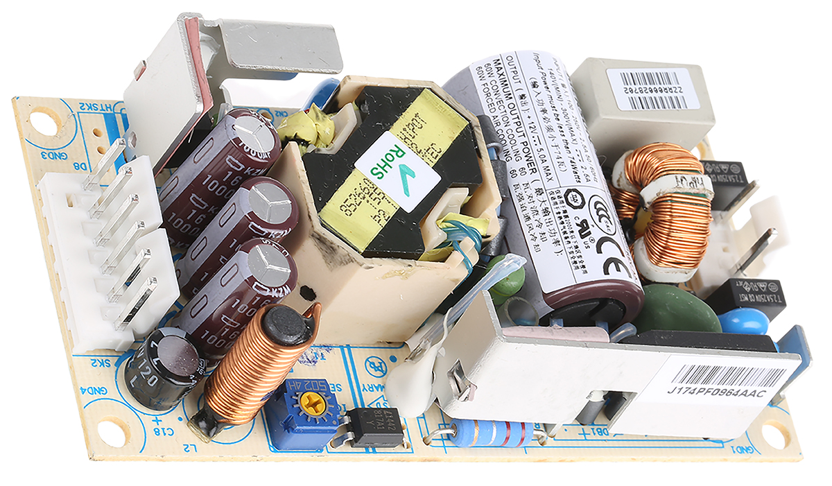 Artesyn Switching Power Supply, NPS63-M 12V dc, 5.5A, 60 W, Input 90V ac to  300V dc