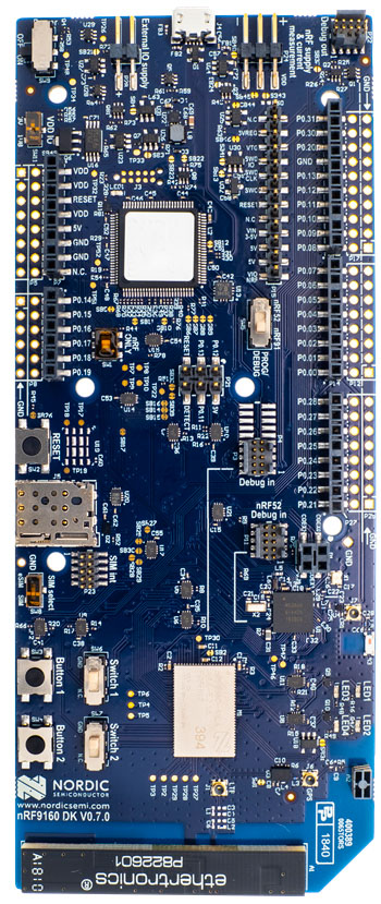 Nordic Semiconductor nRF9160 DK Development kit nRF9160 LTE-M, NB-IoT, GPS, Bluetooth Low Energy Development Kit for