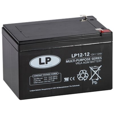 Landport Batteries 12 V, T2 Lead Acid Battery, 12 Ah, 98mm x 101 mm