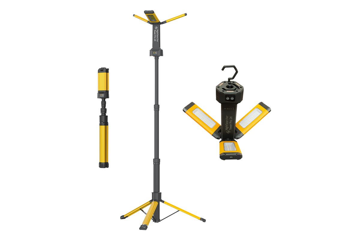 Nightsearcher Rechargeable LED Floodlight Work Light, 2000 lm, Type G Plug, 7.4V, IPX4