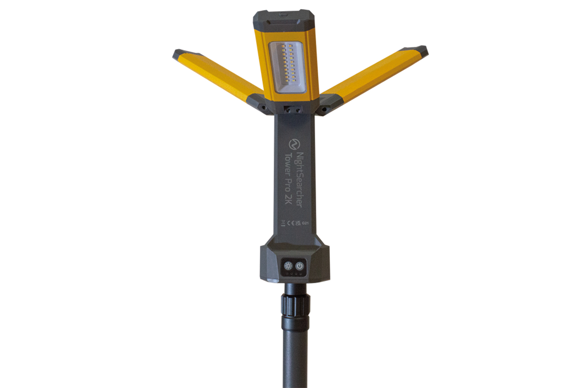 nstowerpro-2k Nightsearcher Rechargeable LED Floodlight Work Light, 2000 lm, Type G Plug, 7.4V, IPX4