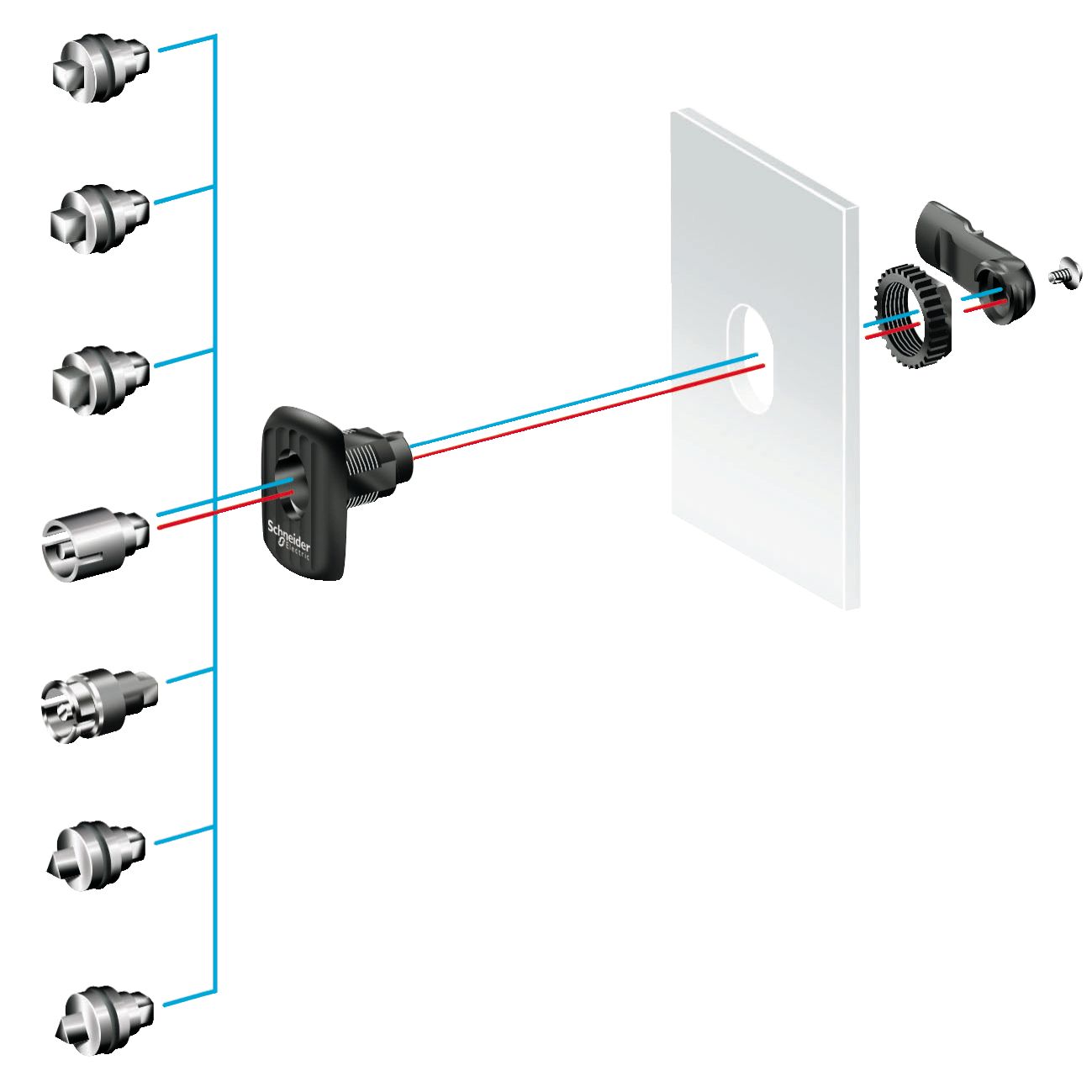 Schneider Electric PanelSeT Accessoires Series 8 mm Square Lock For Use With Spacial S3D