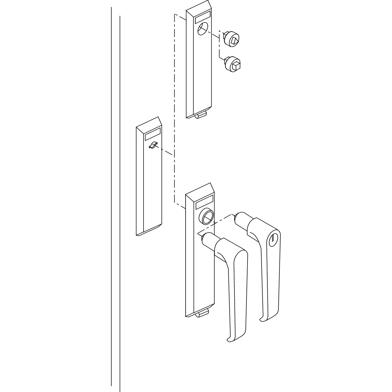 nsycl1242ecsx Schneider Electric Black Chromium Plated Zamak Locking Handle, Direct Mounting On Door