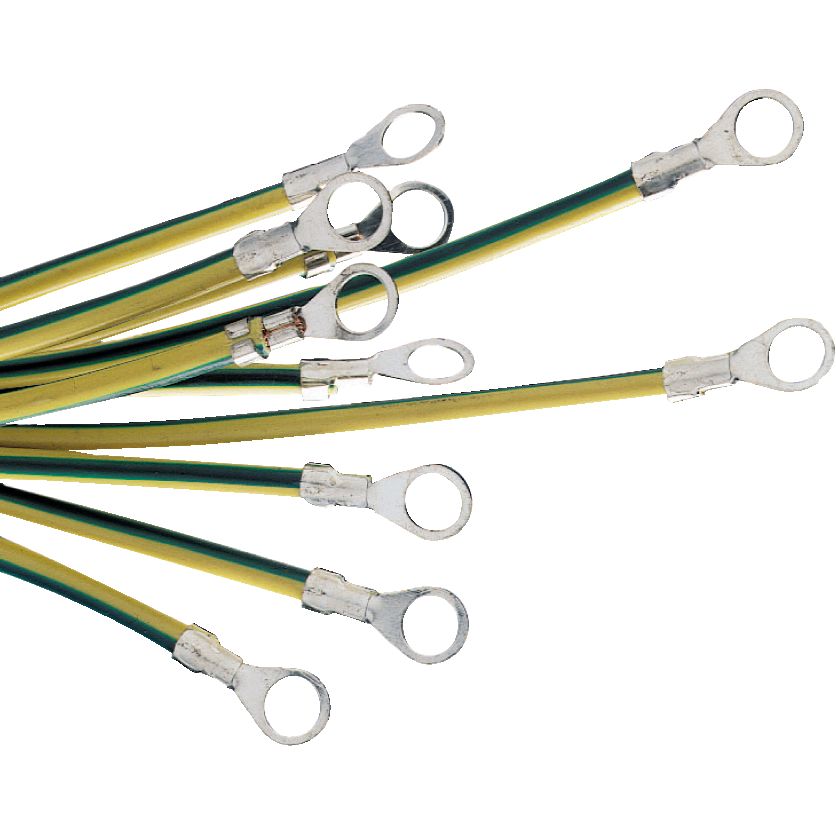 Schneider Electric Spacial Earthing Cable, 6 mm² CSA 6.4 mm Stud Size, 6.4 mm 220 mm, Brass, Copper Alloy REACH, CHINA