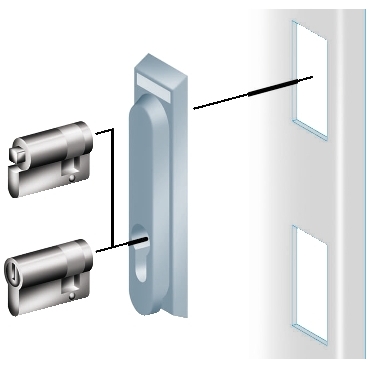 Schneider Electric Grey Stainless Steel Euro Cylinder Lock, Direct Mounting On Handle