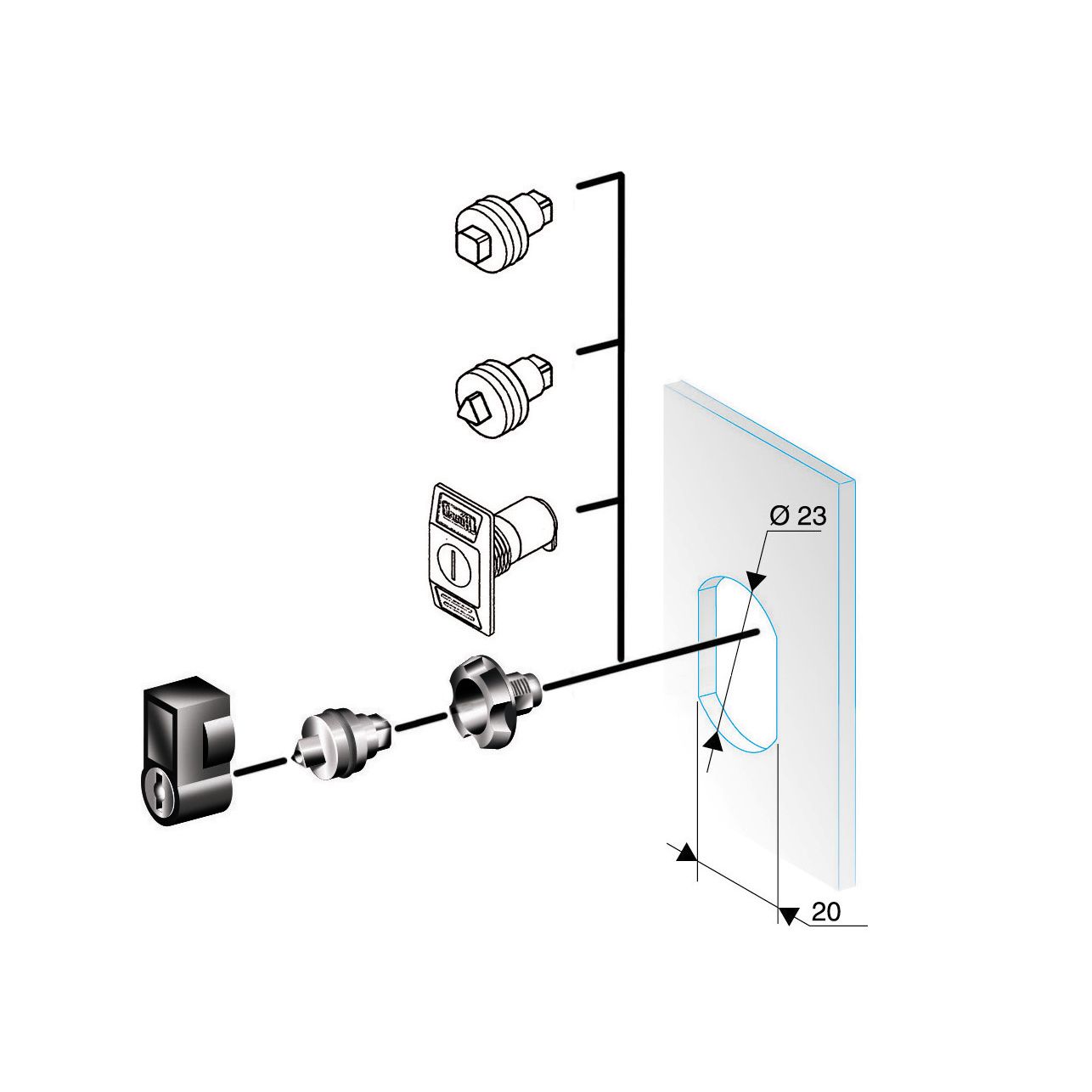 Schneider Electric PanelSeT Series 6.5 mm Triangular Lock For Use With Spacial CRN