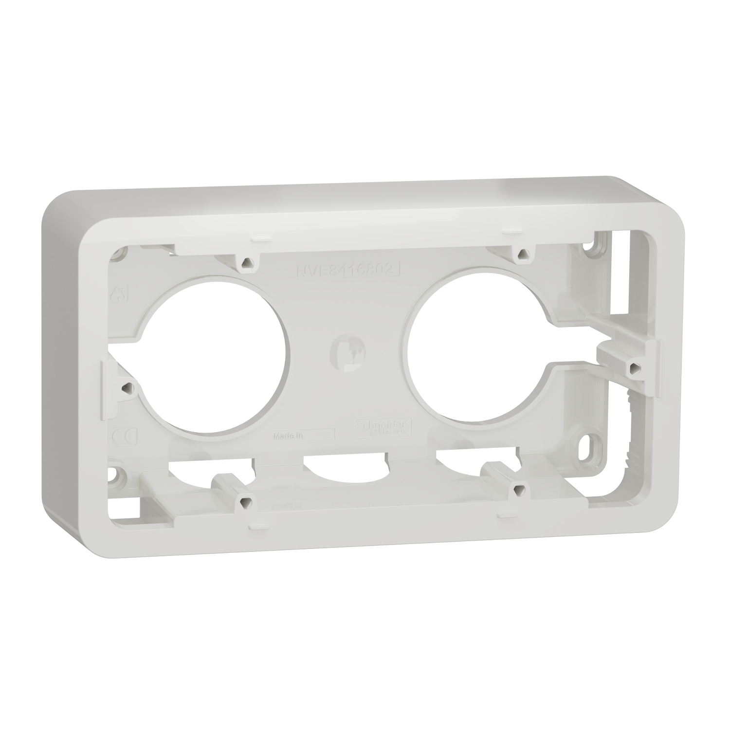 Schneider Electric Unica Pro White ABS Back Box, Surface Mount, 2 Gangs 87 mm 158mm 40 mm