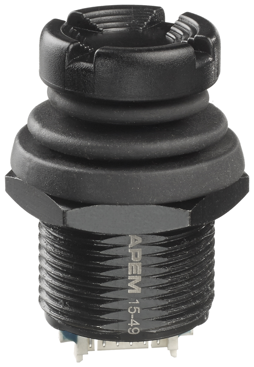 APEM 3-Axis Thumbstick Castle Momentary, IP67, IP69K, 12 V dc, 50mA