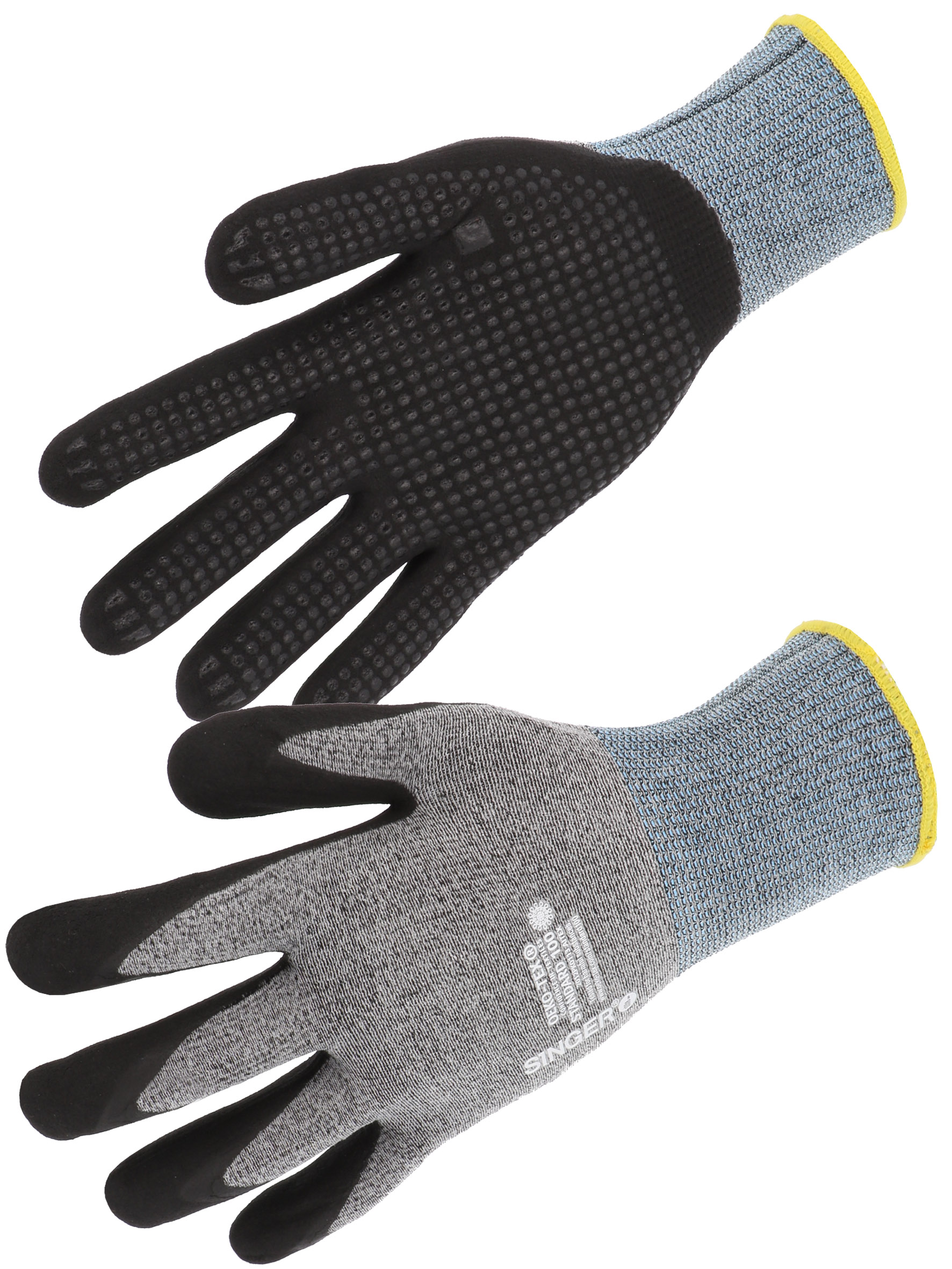SINGER SAFETY NYMFIT00 Black, Grey Elastane, Polyamide Work Gloves, Size 11, Nitrile Foam Coating