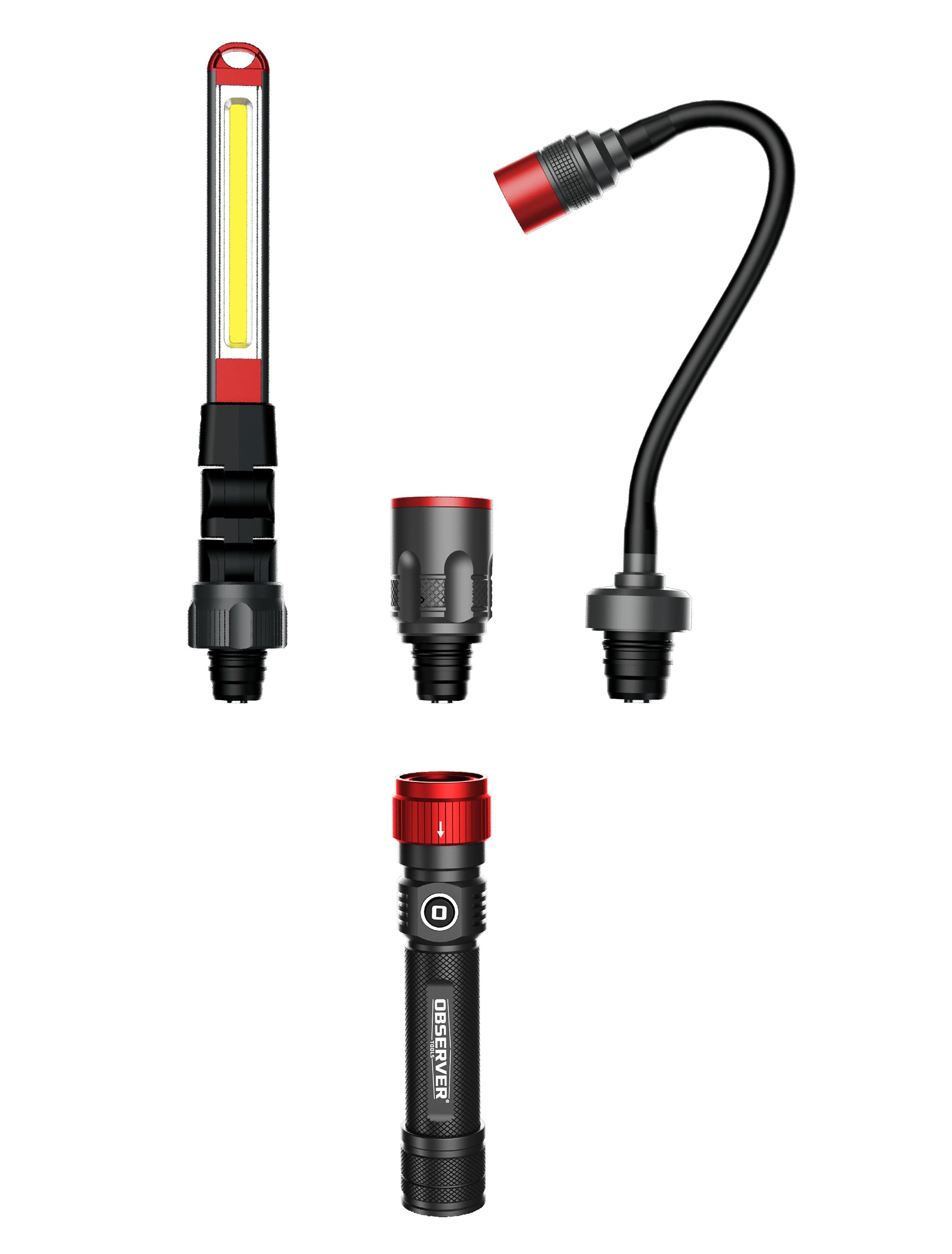 Observer Tools LED Torch Black Rechargeable