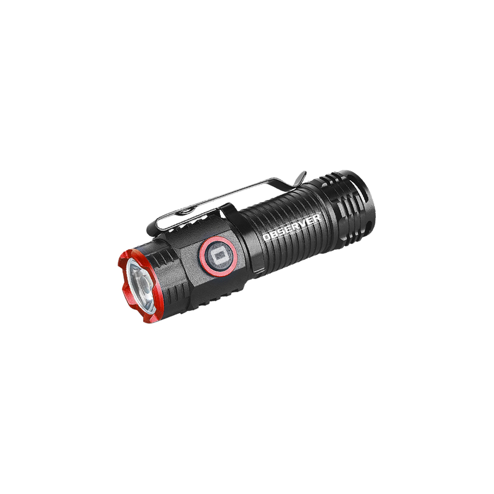 Observer Tools LED Compact LED Torch Black, Red Rechargeable, 73 mm