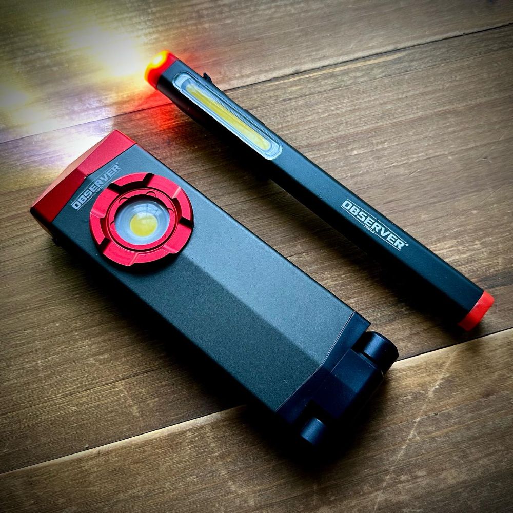 obs-pl1 Observer Tools LED Pen Torch Grey, Red Rechargeable