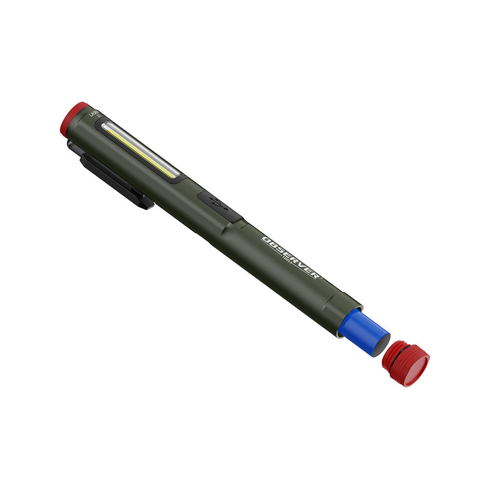 obs-pl2 Observer Tools LED Pen Torch Red, Grey Rechargeable 400 lm, 175 mm