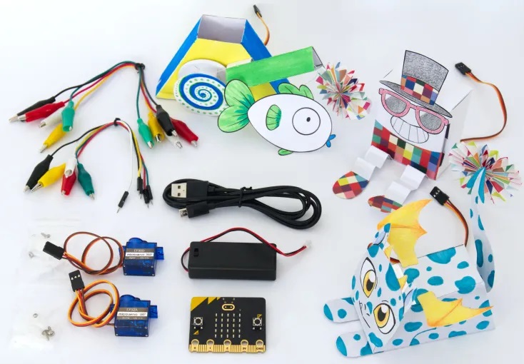 okdobprk Okdo OKDOBPRK BBC Micro:bit Add-on OKdo micro:bit Paper Robot Kit - with micro:bit