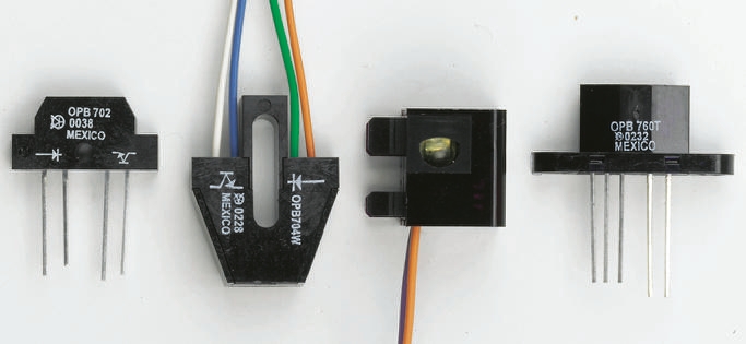 OPB702 Optek Reflective Sensor Through Hole Reflective Optical Sensor, Phototransistor Output, Side-Looking package