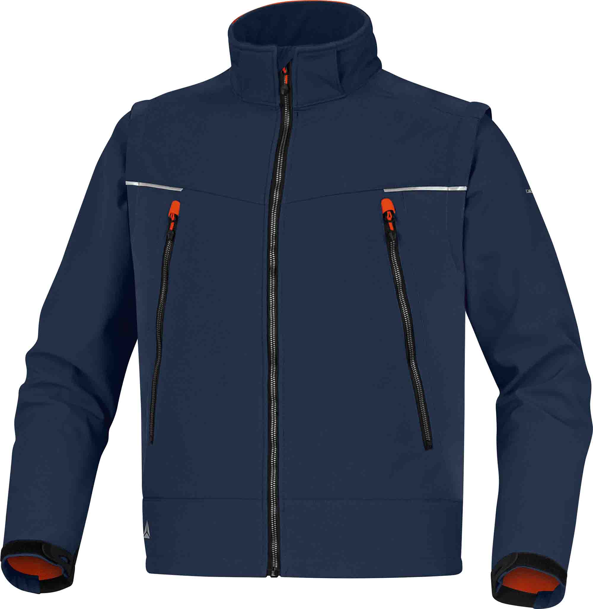 Delta Plus ORSA 1 Navy, Orange Softshell Jacket Storm Flap, Zipper, S 1 EA