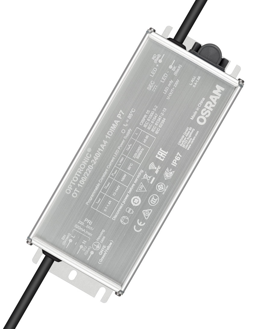 Osram LED Driver, 144V, 72 V Output, 100 W Output, 1400mA AstroDIM