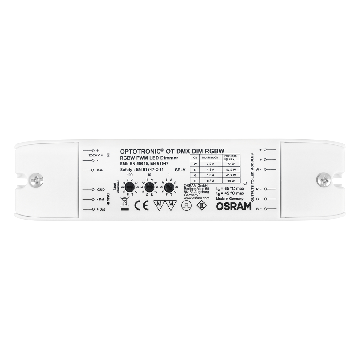 Osram LED Driver, 12V, 24 V Output, 29.4 W Output, 500mA DMX