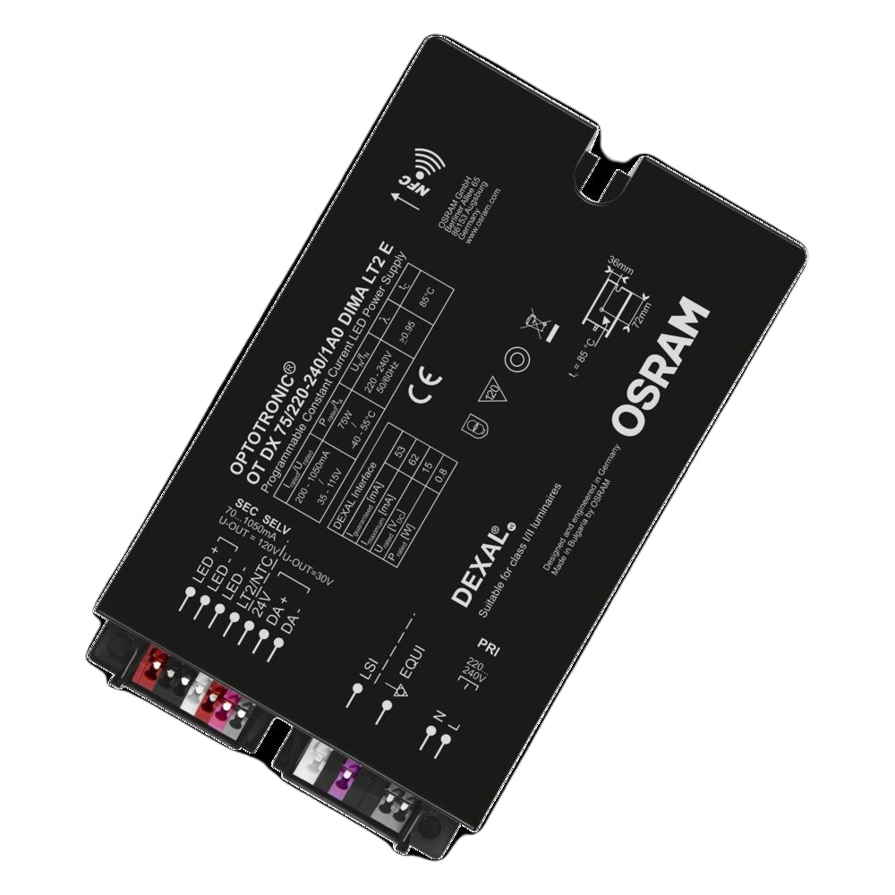 Osram, 115V, 35 V Output, 75 W Output, 1050mA, 70 mA AstroDIM / DALI/DEXAL/D4i / StepDIM