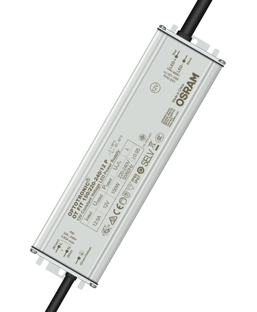 Osram LED Driver, 12.5V Output, 150 W Output, 850mA
