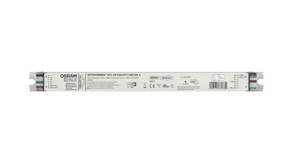 Osram LED Driver, 54V, 7.5 V Output, 18 W Output, 1050mA DALI