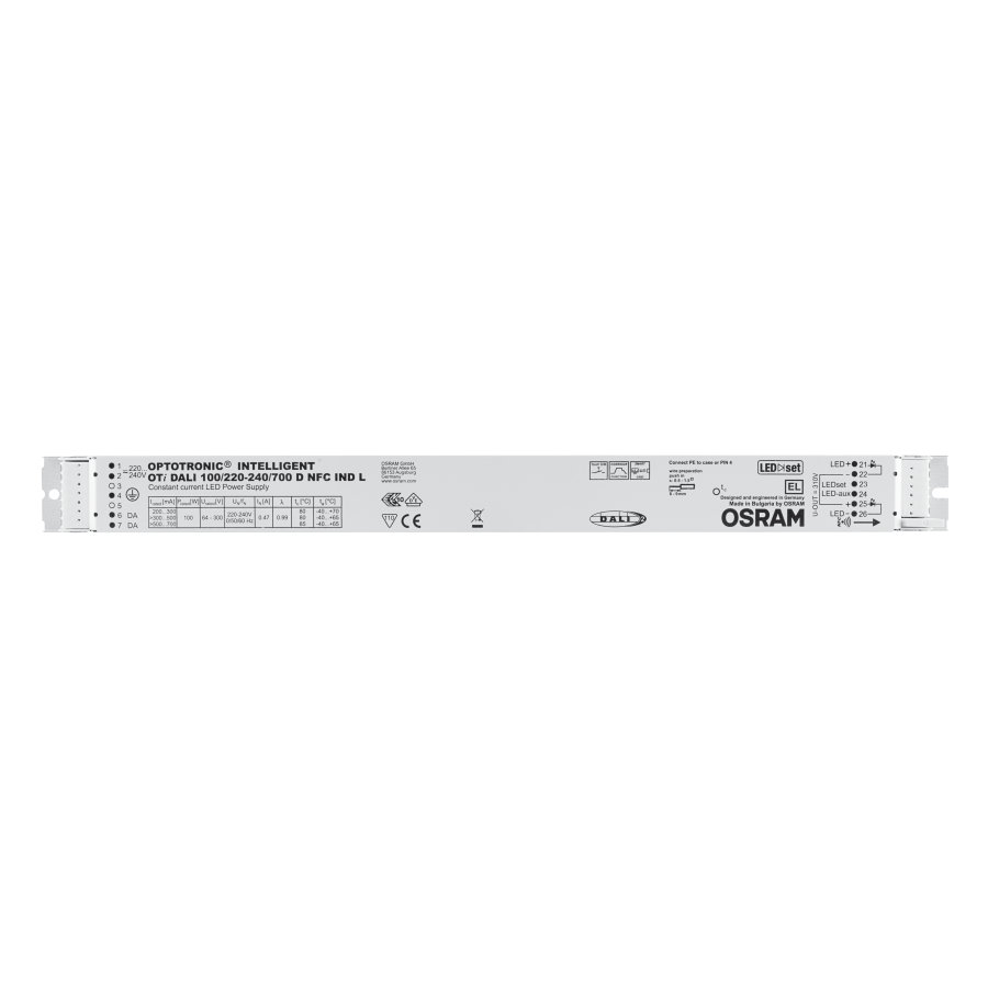 Inventronics Non-Isolated Driver, 300V Output, 100 W Output, 700mA DALI / TouchDIM / TouchDIM Sensor