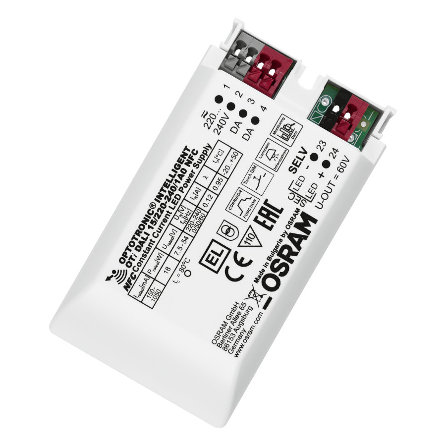 Osram LED Driver, 54V, 7.5 V Output, 18 W Output, 350mA 1 to 100%