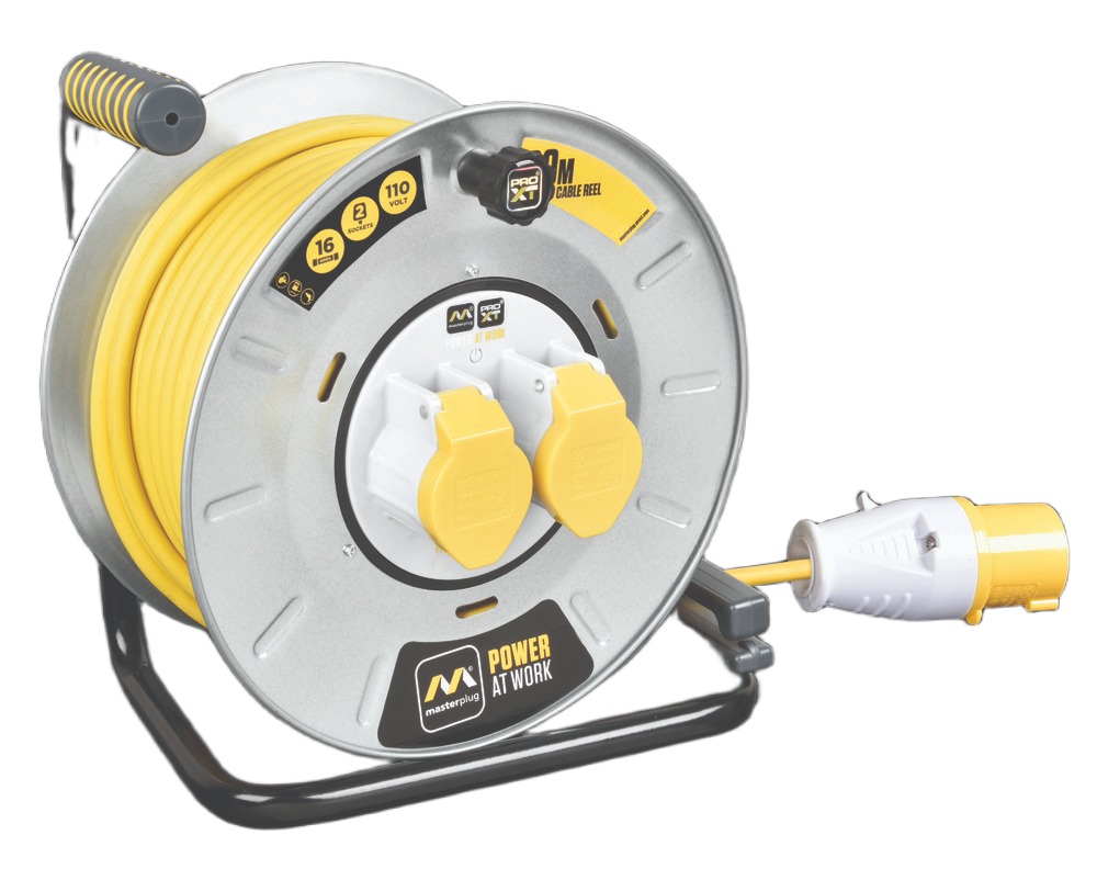 BG Electrical 30 m 2 Socket Cable Reel Reel, 110V, IP44