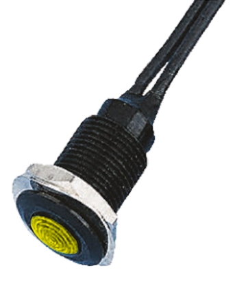 Oxley OXL/CLH/100 Series Series, Yellow Panel Mount Indicator, Flying Lead Termination 230V ac 2.5 mA, IP66, 10.2 mm