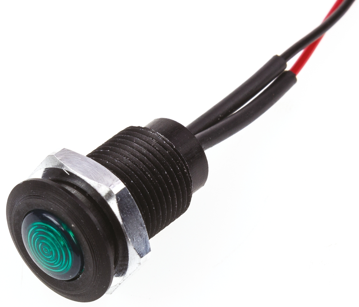 oxlclh10024acfl30gn Oxley OXL/CLH/100 Series Series, Green Panel Mount Indicator, Flying Lead Termination 24V ac 7.5 mA, IP66, 10.2 mm
