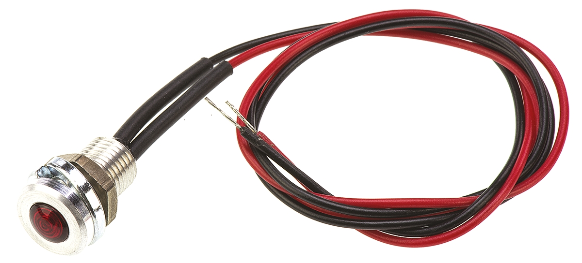 Oxley OXL/CLH/63 Series Series, Red Panel Mount Indicator, Flying Lead Termination 24V ac 15 mA, IP66, 6.4 mm