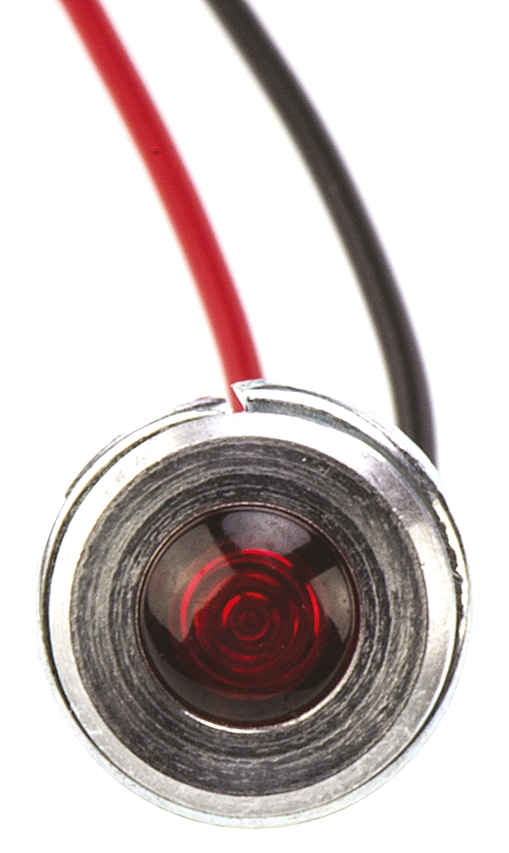 oxlclh6324acfl30al Oxley OXL/CLH/63 Series Series, Red Panel Mount Indicator, Flying Lead Termination 24V ac 15 mA, IP66, 6.4 mm