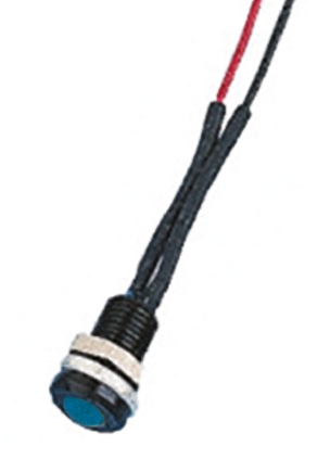 Oxley OXL/CLH/63 Series Series, Blue Panel Mount Indicator, Flying Lead Termination 24V ac 15 mA, IP66, 6.4 mm